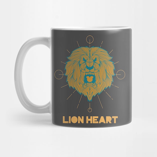 Lion Heart Brave Lion's Face by Tip Top Tee's